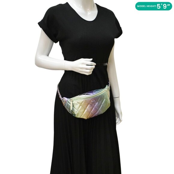 Chanel  Iridescent Rainbow Quilted Leather Bumbag Multicolor - Picture 2 of 12